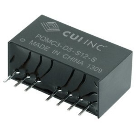 CUI INC DC to DC Converter, 12V DC to 5/ -5V DC, 3VA, 0 Hz PQMC3-D12-D5-S